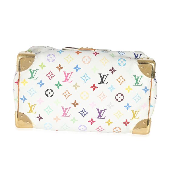 Louis Vuitton x Takashi Murakami White Monogram Multicolore Canvas Speedy 30 - Picture 5 of 7